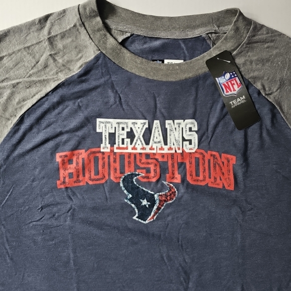 Houston Texans NFL Apparel Raglan Blue Gray T-shirt NWT Men's Big & Tall 2XL NWT - Picture 2 of 6